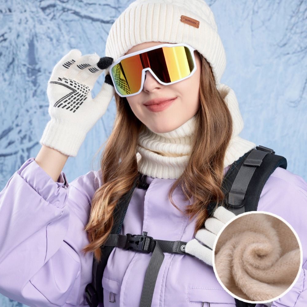 Wool Glove Lined - 3 stks Wandelen Effen Kleur Muts