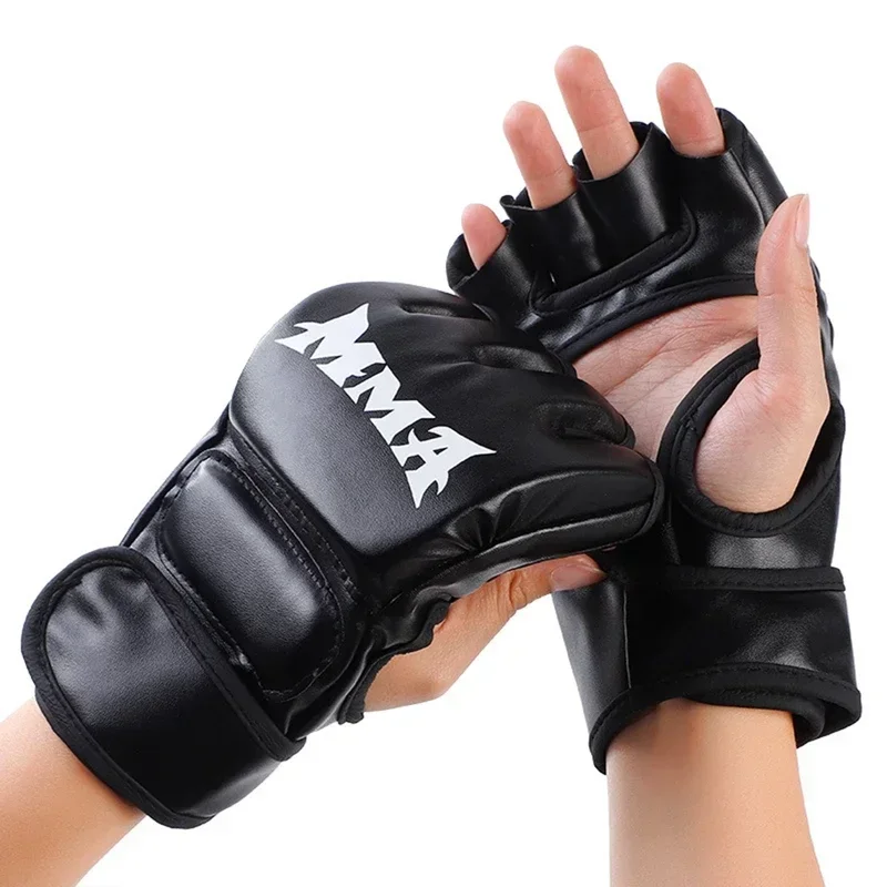 Motorcycle Glove Knuckle - Professionele bokshandschoenen met halve vingers, leren