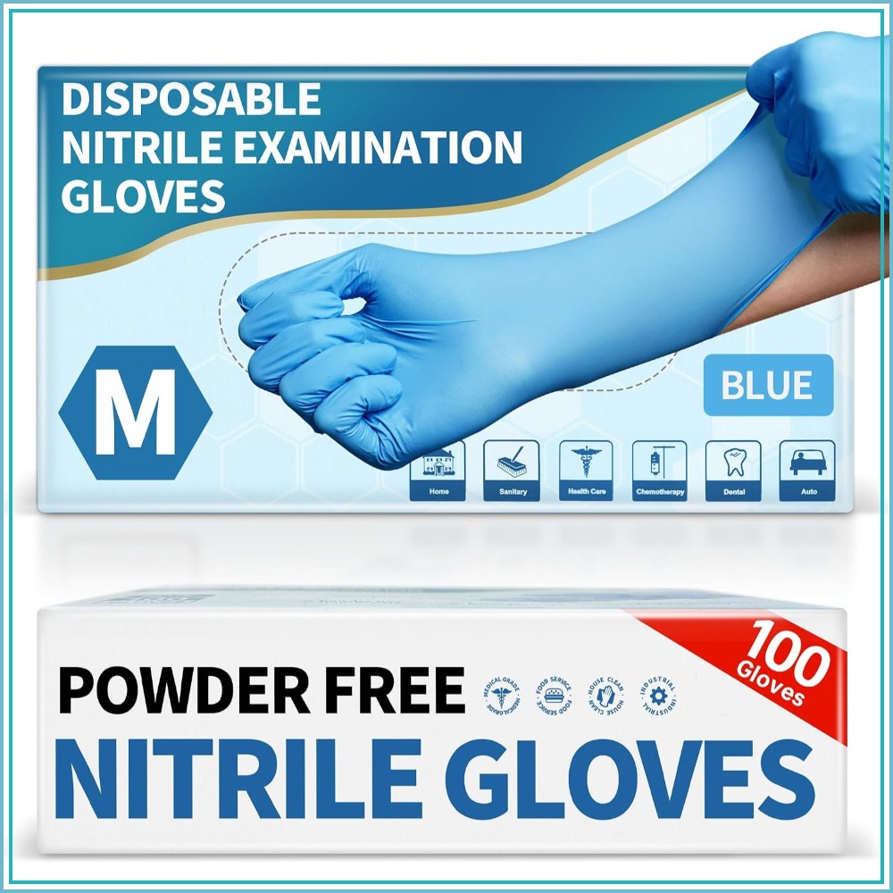 Exam Glove Nitrile - Blauwe Nitril Wegwerphandschoenen voor Onderzoek, 4