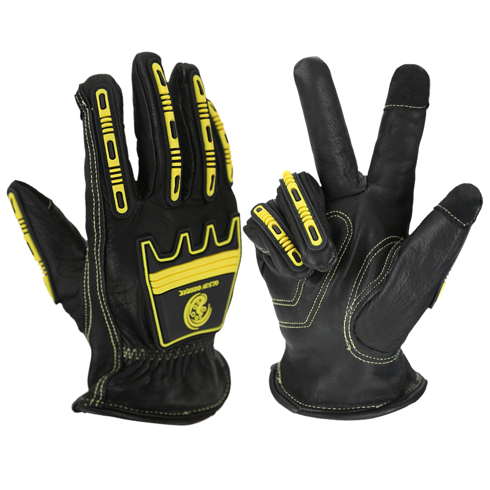 Work Glove Impact - Impact lederen werkhandschoenen, winter zwarte veiligheid