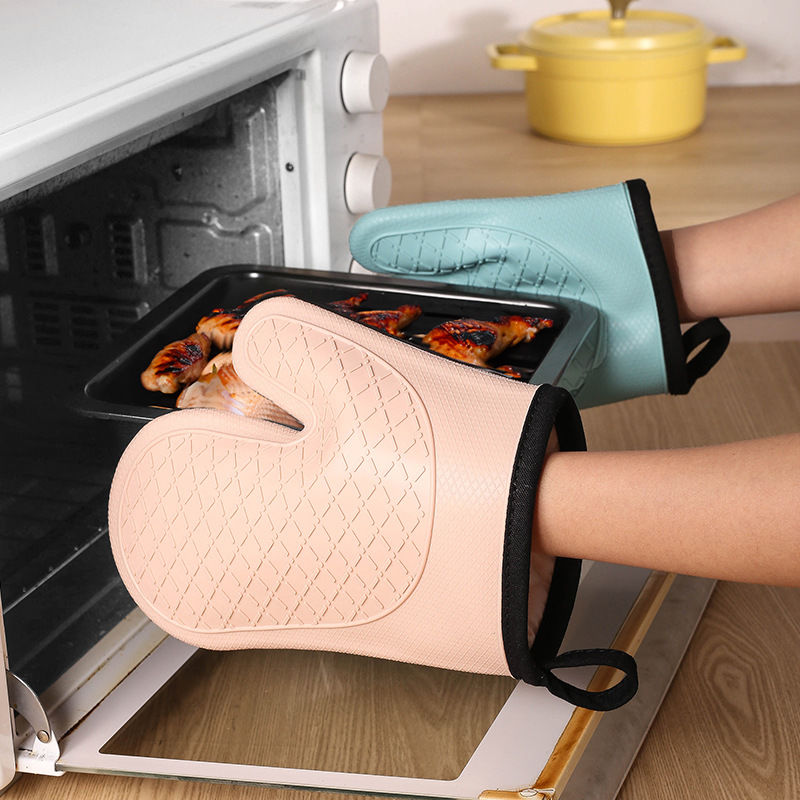 Oven Mitt Silicone - 2 stuks warmte-isolatiehandschoenen, anti-verbranding magnetronhandschoenen, hittebestendige
