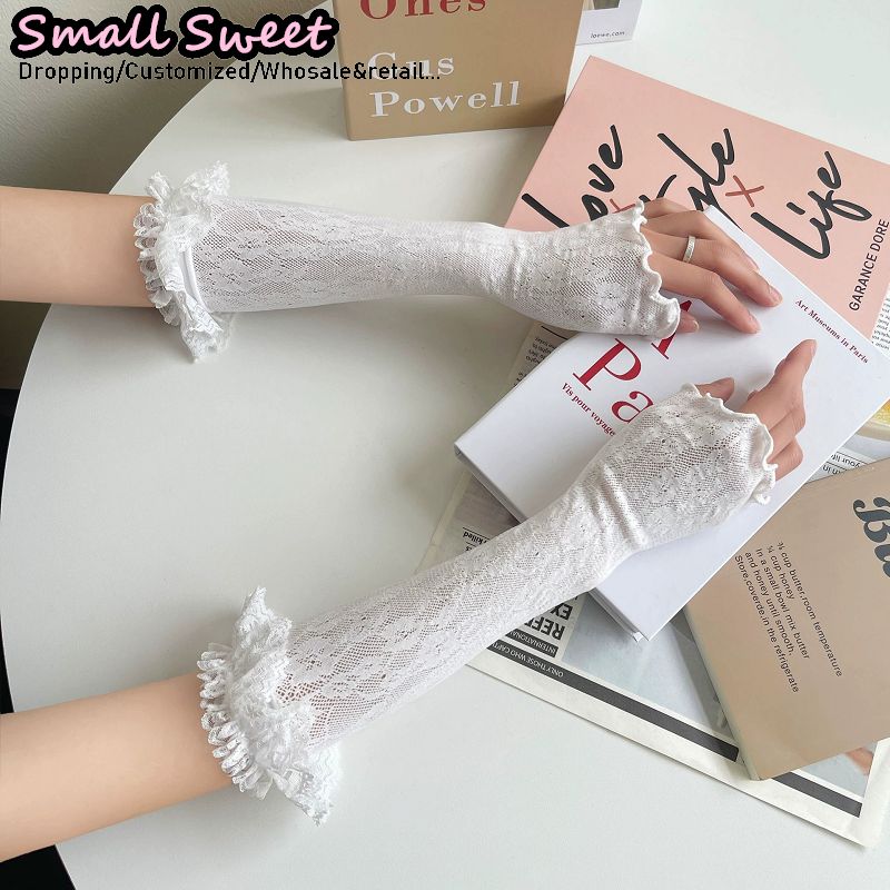 Fingerless Glove Knit - Dames Harajuku witte armmouwen zomer dunne