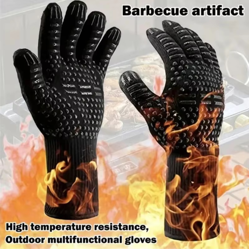 Oven Mitt Silicone - Eendelige BBQ-handschoenen Hoge temperatuurbestendigheid Ovenwanten 500