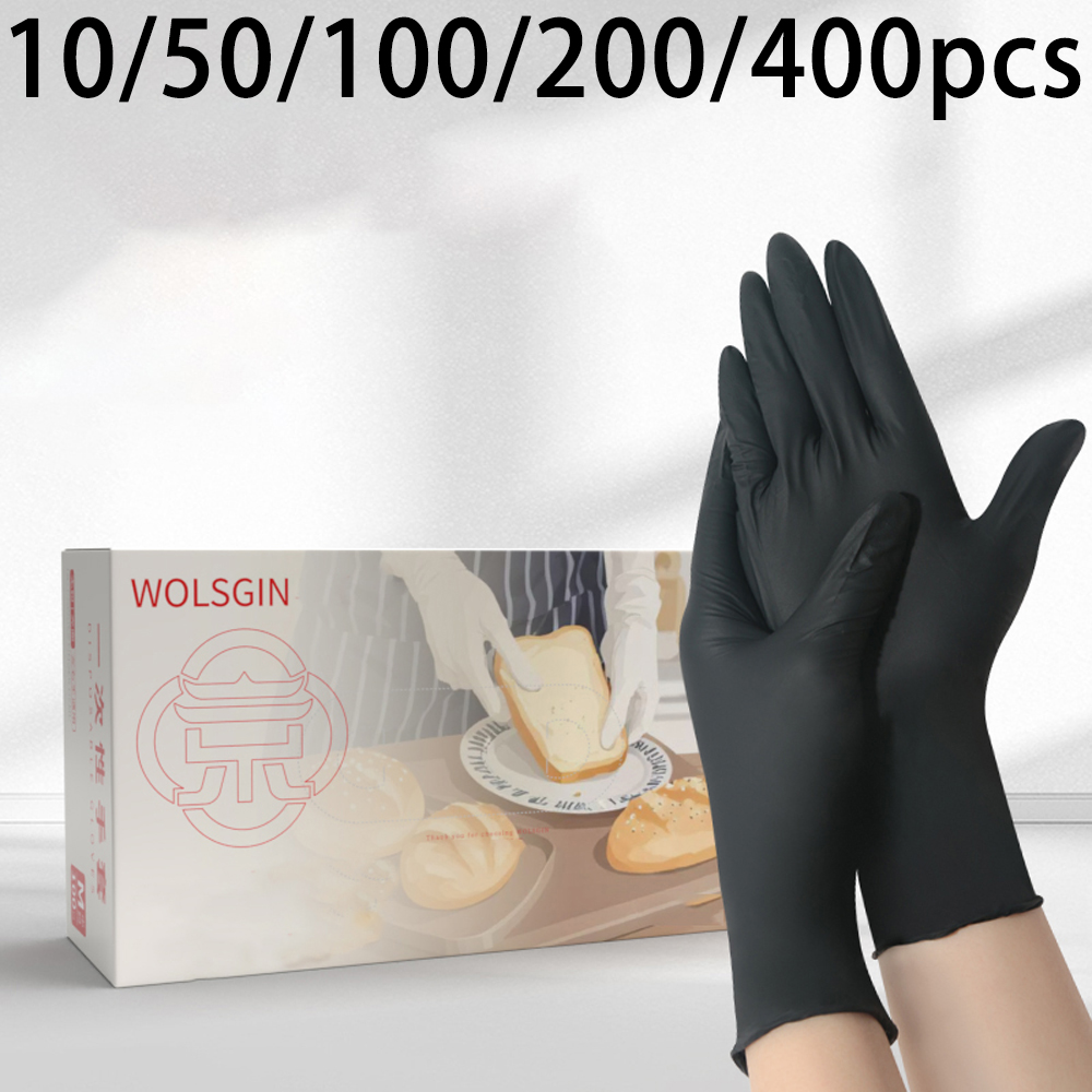 Rubber Glove Cleaning - 10/50/100/200/400 stuks zwarte wegwerp synthetische nitrilhandschoenen,