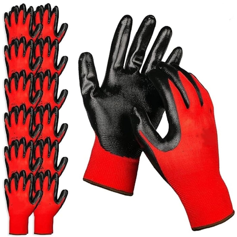 Nitrile Mechanic Glove - 4/20PCS Nitril gecoate veiligheidswerkhandschoenen Naadloos gebreide