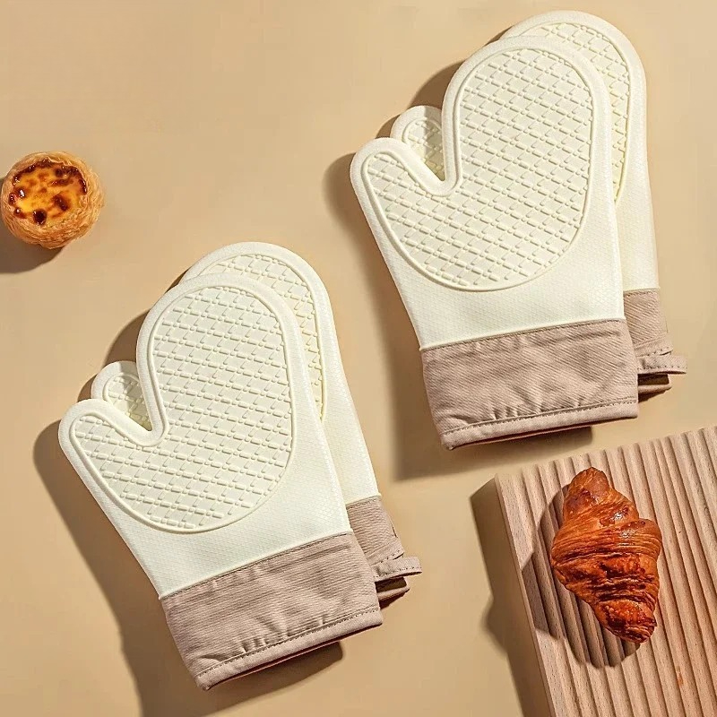 Oven Mitt Silicone - 1PC hittebestendige siliconen ovenhandschoenen - dubbellaags