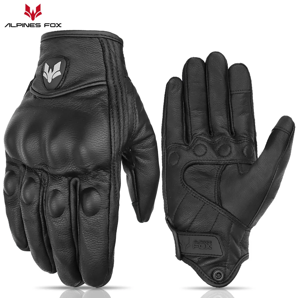 Motorcycle Glove Knuckle - Unisex vintage leren motorhandschoenen - Dual-Vent