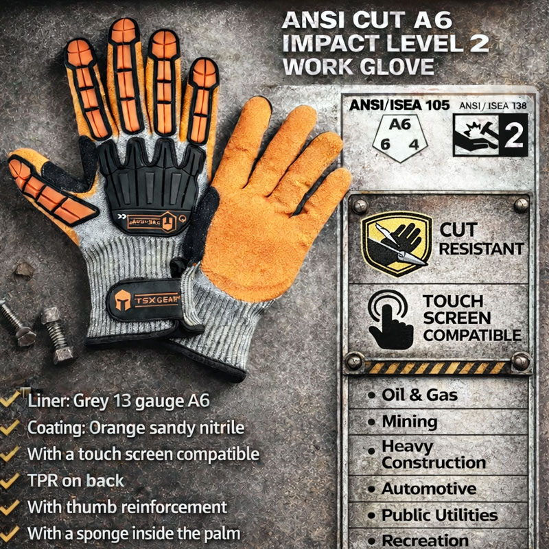 Nitrile Mechanic Glove - NMSafety Anti-vibratie snijbestendige werkhandschoenen Nitril, oliebestendig