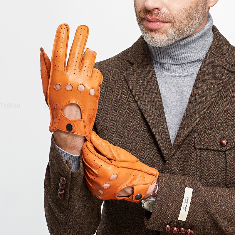 Leather Driving Glove - Mode-accessoires Mannelijke Lente Echt Lederen Handschoen