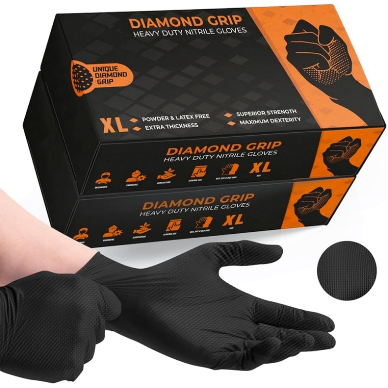 Nitrile Mechanic Glove - Zwarte zware nitril wegwerphandschoenen Industriële 8mil