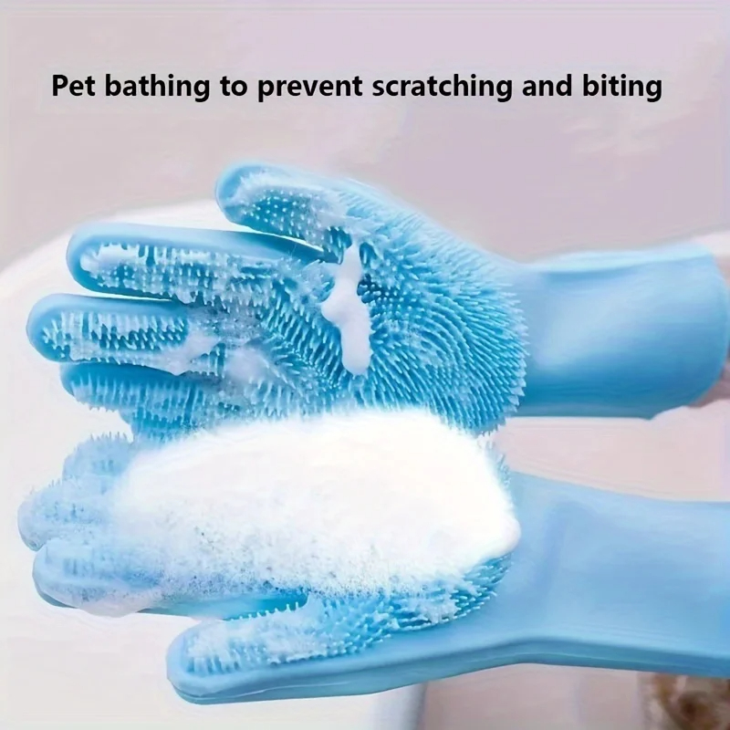 Rubber Glove Cleaning - Multifunctionele siliconen verzorgingshandschoenen voor huisdieren, borstel