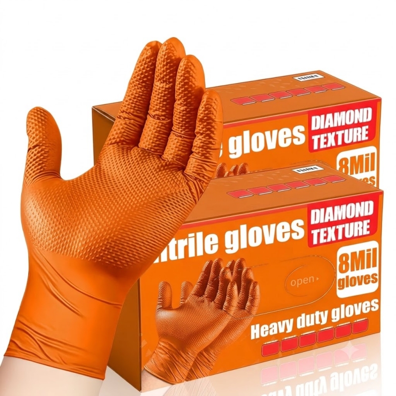 Nitrile Mechanic Glove - Zware oranje nitril handschoenen 8mil, industriële