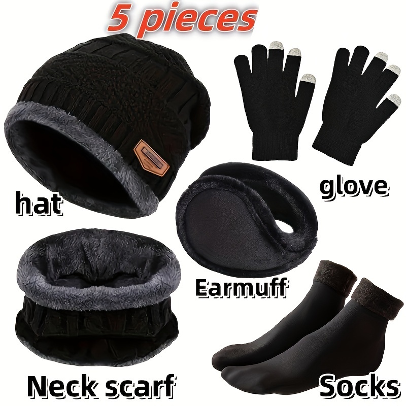 Winter Glove Insulated - Herenwintermuts, outdoorwintersjaal, handschoenen, halslijn, één plus