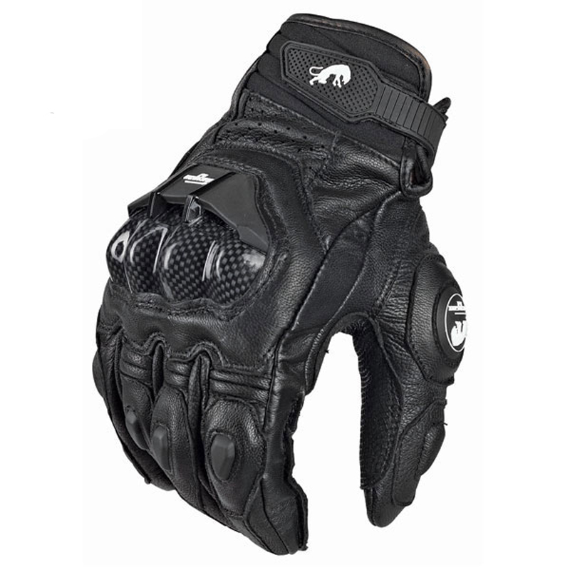 Leather Driving Glove - Heren 4-seizoenen rijden Supertech zwarte motorfiets