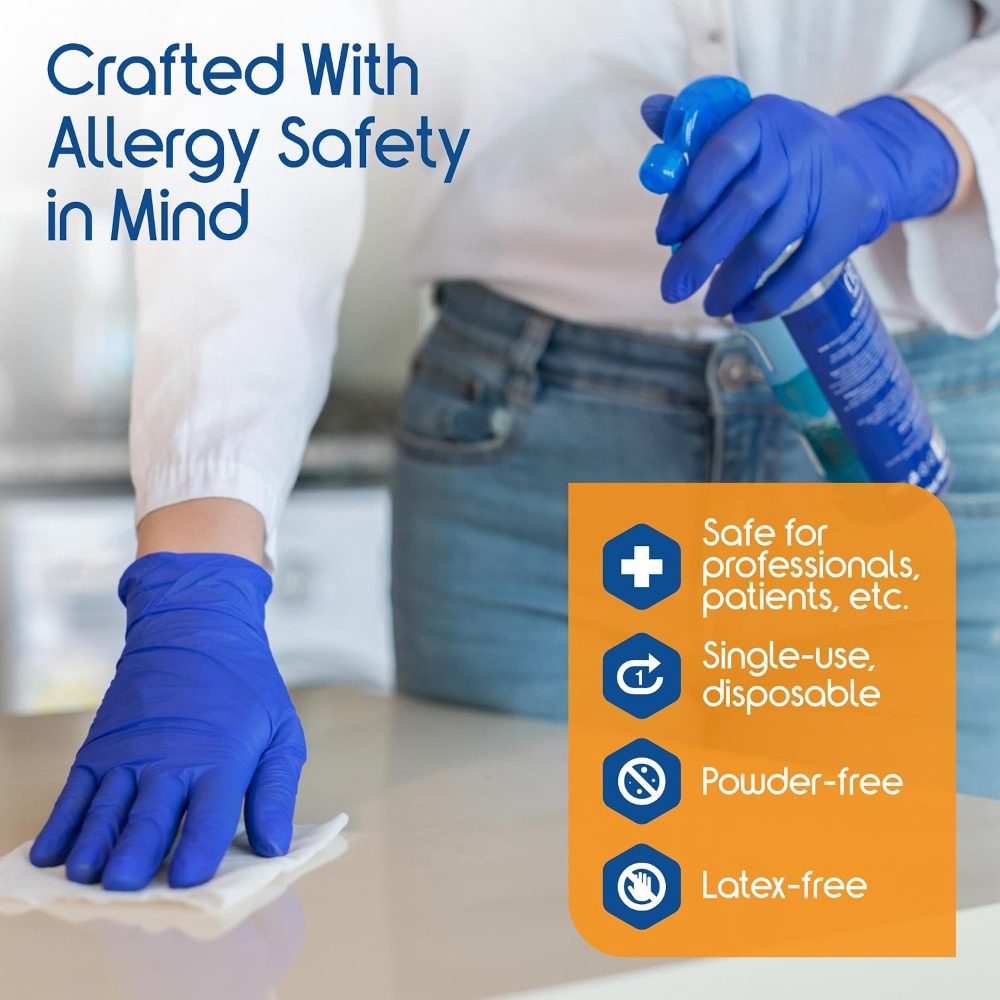 Kobaltblauwe nitril wegwerphan - Exam Glove Nitrile recensie en prijs