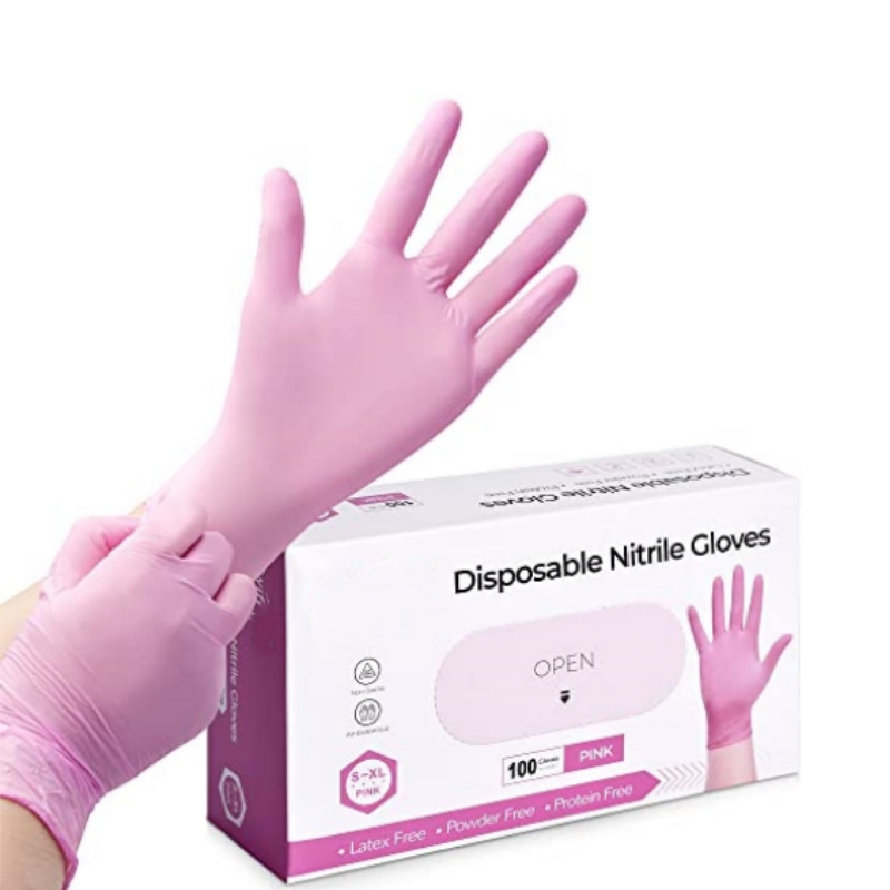 Roze nitril wegwerphandschoene - Latex Disposable Glove recensie en prijs