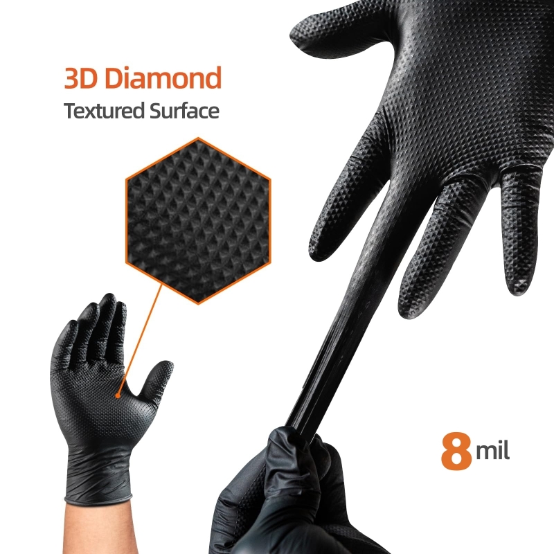 8 Mil Heavy Duty Zwarte Nitril - Nitrile Mechanic Glove recensie en prijs