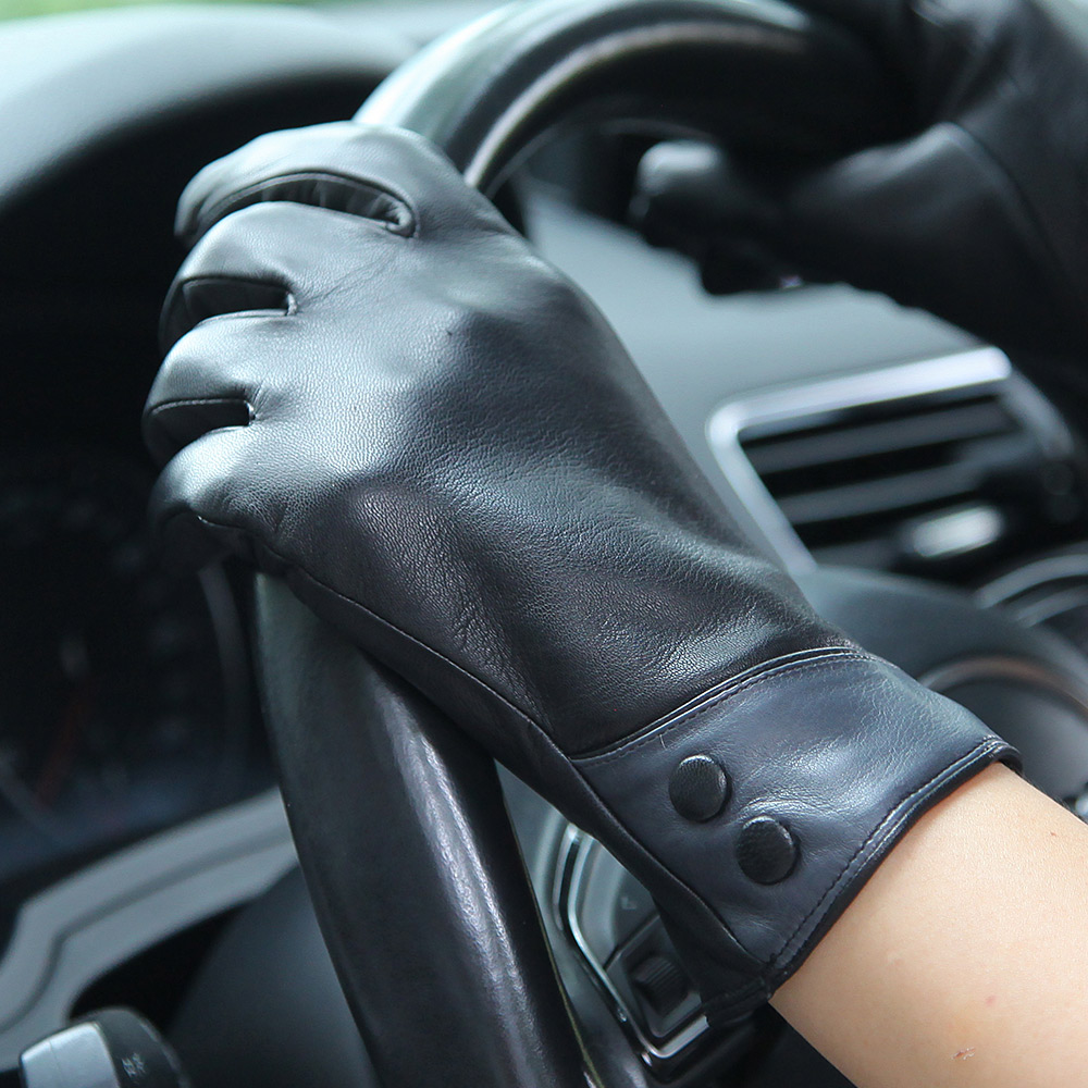 Mode Zwarte Echte Lederen Hand - Wool Glove Lined recensie en prijs