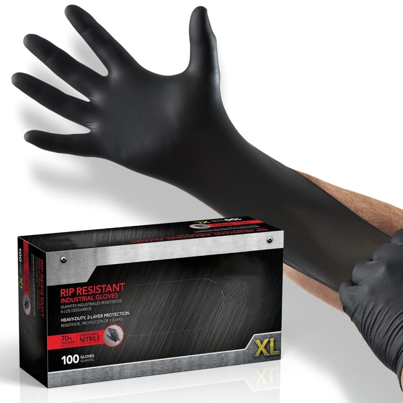 100 STKS Zwarte Nitril Handsch - Latex Disposable Glove recensie en prijs
